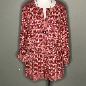 Ella Moss Red and White Long Sleeve Romper